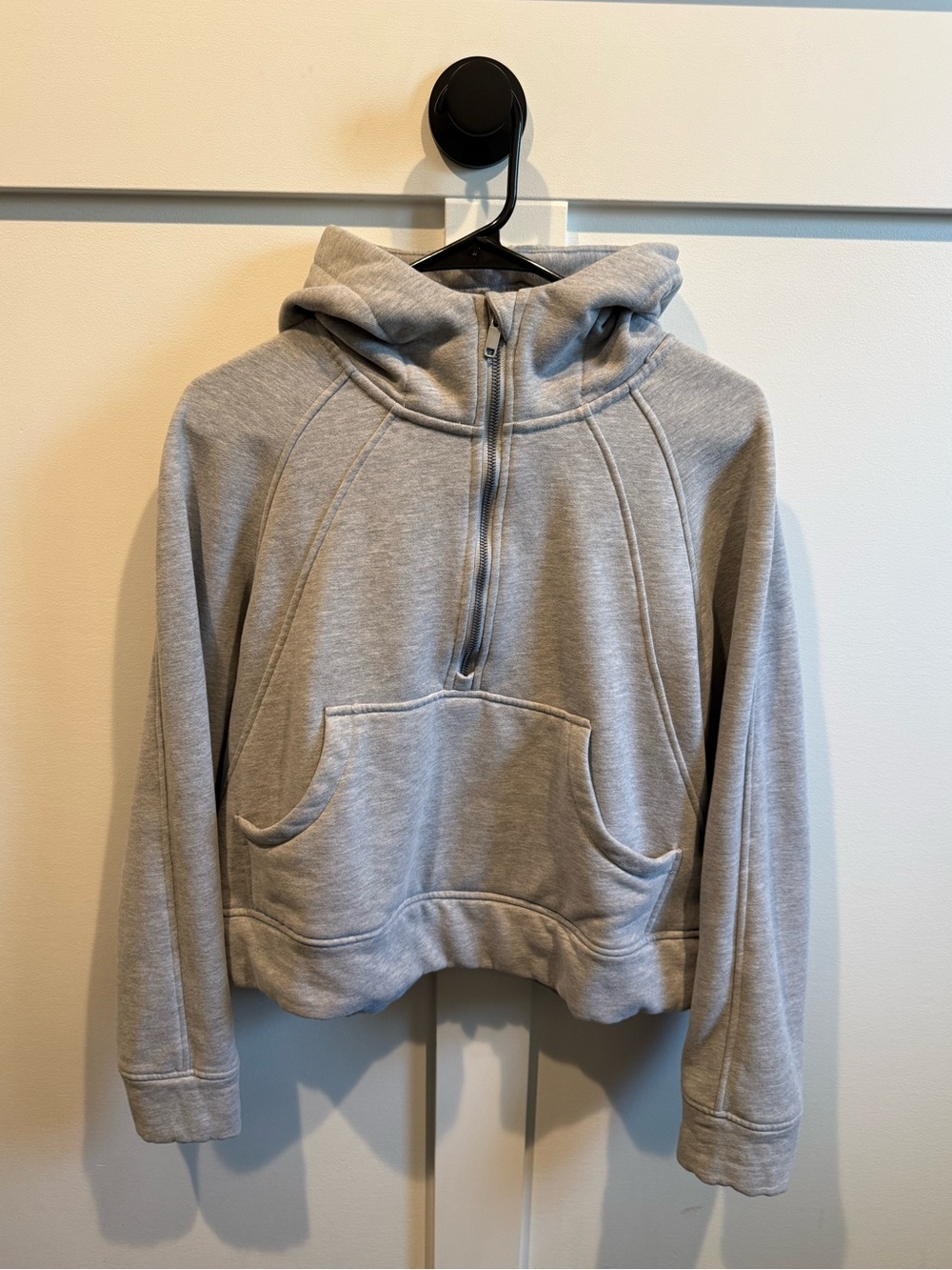 Amazon Women’s Heather Gray Half-Zip Hoodie Sweatshirt